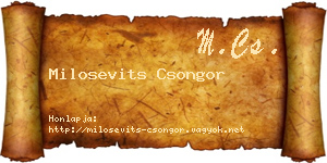Milosevits Csongor névjegykártya